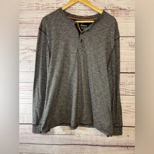 Tommy Bahama Henley Long Sleeve Shirt Grey Sz XL‎ Cotton Blend